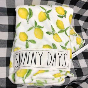 Rae Dunn Sunny Days Plush Blanket Throw Lemons